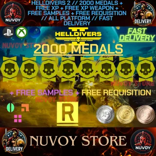 HELLDIVERS 2 // 2000 Medals + 2400 FREE = Samples + Requisitions + XP // Fast Delivery //All Platform//No Risk Ban