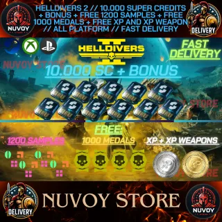 HELLDIVERS 2 // 10000 SUPER CREDITS + BONUS + FREE 1200 SAMPLES + 1000 MEDALS + XP AND XP WEAPON // all Platform
