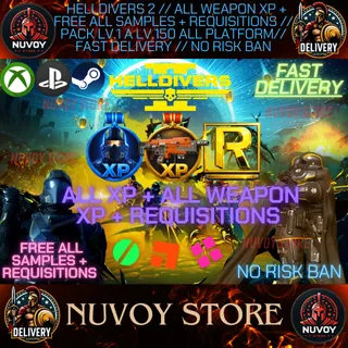 Helldivers 2// ALL Weapon XP + Free ALL Samples + Requisitions // pack lv.1 a lv.150 ALL PLATFORM// FAST DELIVERY//