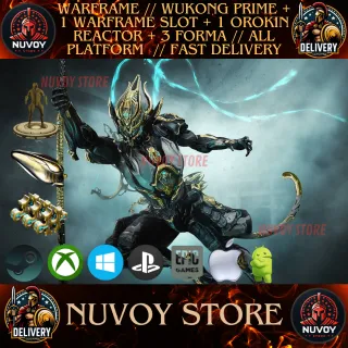 WARFRAME // WUKONG PRIME + 1 WARFRAME SLOT + 1 OROKIN REACTOR + 3 FORMA // ALL PLATFORM  // FAST DELIVERY