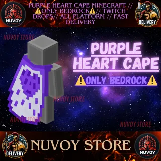 Purple Heart Cape Minecraft //⚠️ONLY BEDROCK⚠️// TWITCH DROPS// ALL PLATFORM // FAST DELIVERY