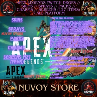 Apex Legends Twitch Drops // SKINS // SPRAYS // PACKS // CHARMS // SCREENS (127 items) // all platform