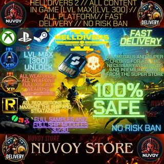 HELLDIVERS 2 // All content in game (LVL 300) (100%) // ALL PLATFORM // FAST DELIVERY // No Risk Ban / Steam + PS + Xbox
