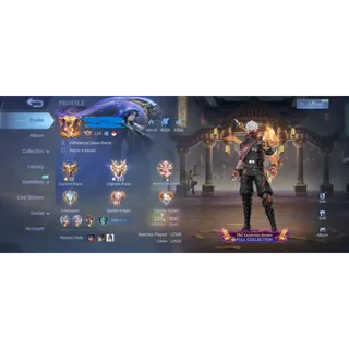 Mobile Legends bang bang BORDER STARDOM SKIN 900 EX IMO WINRATE 75%+ LEGEND 7 CC 29 FULL AOT FULL KUNGFU PANDA