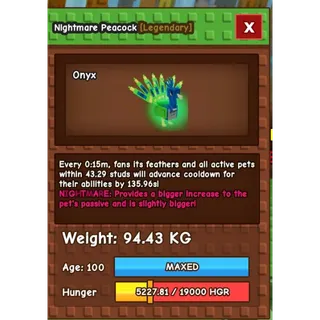 Nightmore Peacock 0.15m 98 Kg