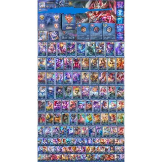 Mobile Legends bang bang skin 674 EX IMORTAL 238 LEGEND 5 CC 13 GLOBAL LING GOOD WINRATE 