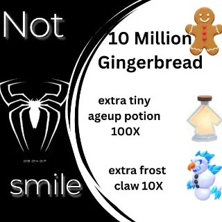 10M - GINGERBREAD ADOPT ME CHRISTMAS EVENT 300-500 TINY AGE-UP POTION 150+ WINTER DEER BAIT FREE FROSTCLAWS 30K-100k BUCKS