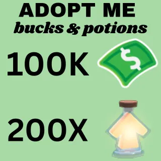 BUCKS AND AGE UP POTIONS  - ADOPT ME 