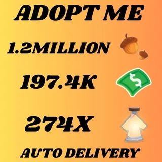 ACORNS 1.2MILLION AND BUCKS 197.4K AND AGE UP POTIONS 274X - ADOPT ME 