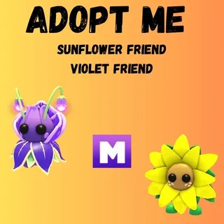SUNFLOWER FRIEND MEGA 1X AND VIOLET FRIEND MEGA 1X  - ADOPT ME 