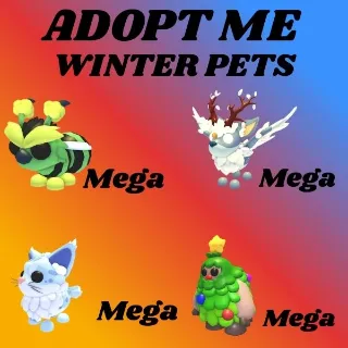 WINTER PETS - CHRISTMAS SPIRIT 1X MEGA - HUMBUG 1X MEGA - TREE SASQUATCH 1X MEGA - MAINR COON 1X MEGA - ADOPT ME 