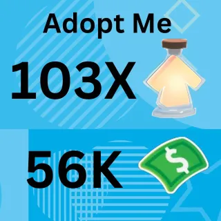 103x Age Up Potions And 56k Bucks - Adopt me