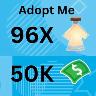 96x Age Up Potions And 50K Bucks - Adopt me