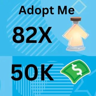 82x Age Up Potions And 50k Bucks - Adopt me