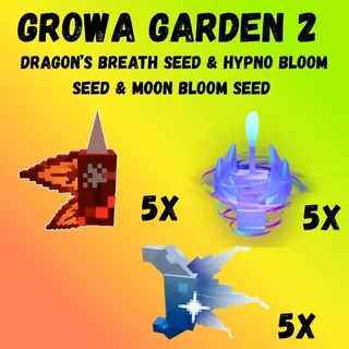 DRAGON'S BREATH SEED AND HYPNO BLOOM SEED AND MOON BLOOM SEED - GROW A GARDEN 2 