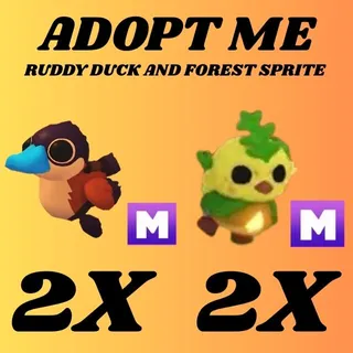 RUDDY DUCK MEGA 2X AND FOREST SPRITE MEGA 2X - ADOPT ME 