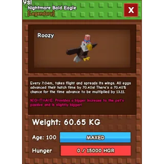 NIGHTMARE BALD EAGLE 60KG+