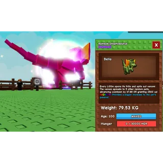 GROW A GARDEN RAINBOW DILOPHOSAURUS 1minute cd