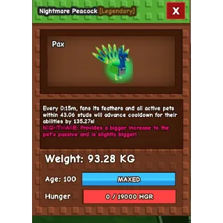 GROW A GARDEN TITAN 15s PEACOCK