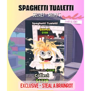Spaghetti tualetti 60M- Roblox *Unmissable Offer!* Steal a Brainrot / Secret Brainrots / Limited Edition Rare Item - SAB