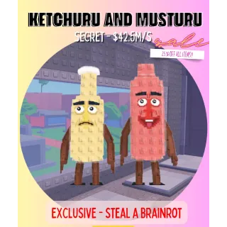 Ketchuru and Musturu 42.5M - Roblox *Unmissable Offer!* Steal a Brainrot / Secret Brainrots / Limited Edition Rare Item - SAB