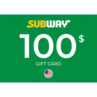 $100.00 USD Subway Gift Card