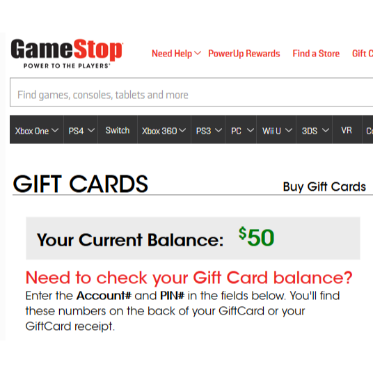 50 00 Gamestop Gift Card Us Only Gamestop Gift Cards Gameflip