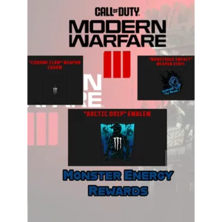 Call of Duty - Modern Warfare III - Monster Energy Charm + Emblem + Calling Card Bundle