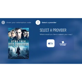 Star Trek Into Darkness HD Apple or VUDU