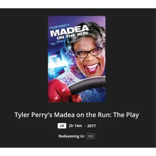 Tyler Perry's Madea on the Run: The Play HD Movies Anywhere