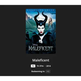 Maleficent HD Movies Anywhere