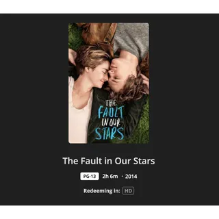 The Fault in Our Stars HD Movies Anywhere