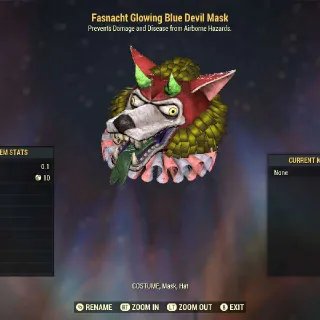 Glowing Blue Devil Mask