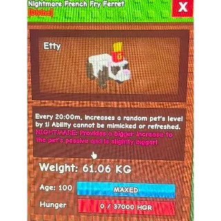 61kg French fry ferret