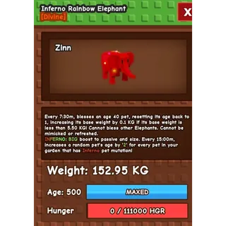 Rainbow hatched elephant inferno