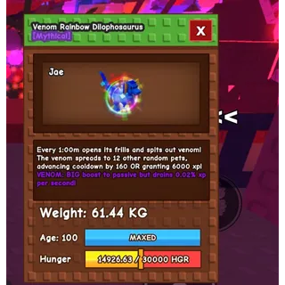 Rainbow hatched dilophosaurus