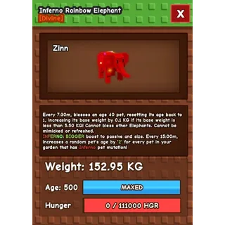 Rainbow hatched elephant inferno