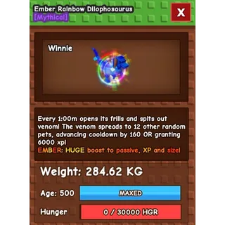 Rainbow hatched Dilophosaurus ember