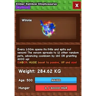 Rainbow hatched dilophosaurus