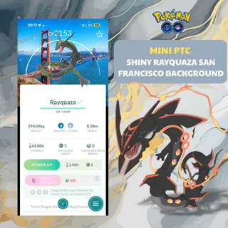 Shiny Rayquaza San Francisco Background ✨ Mini PTC Account ✨ - Instant Delivery