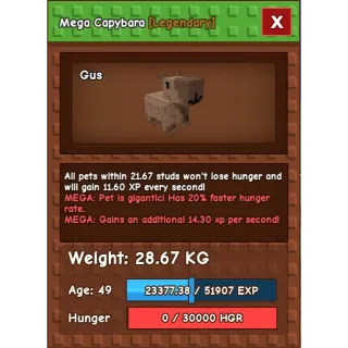 MEGA HUGE CAPYBARA 53KG MAXED