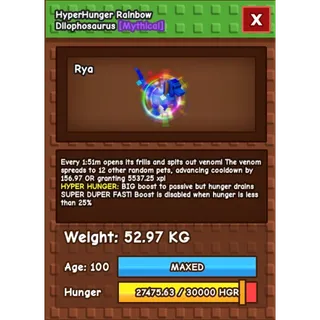 52kg Huge Rainbow hatched Dilophosaurus