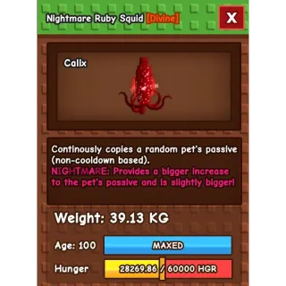 7x 38-39kg Nightmare Ruby squids