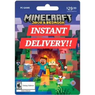 MINECRAFT: JAVA & BEDROCK EDITION (PC GAME) (GLOBAL) INSTANT DELIVERY!!!