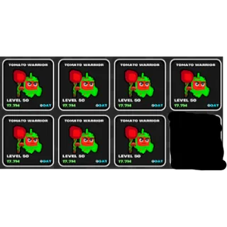 7X TOMATO WARRIOR 17.7M - LVL 50 - Fruits Vs Brainrots Bundle