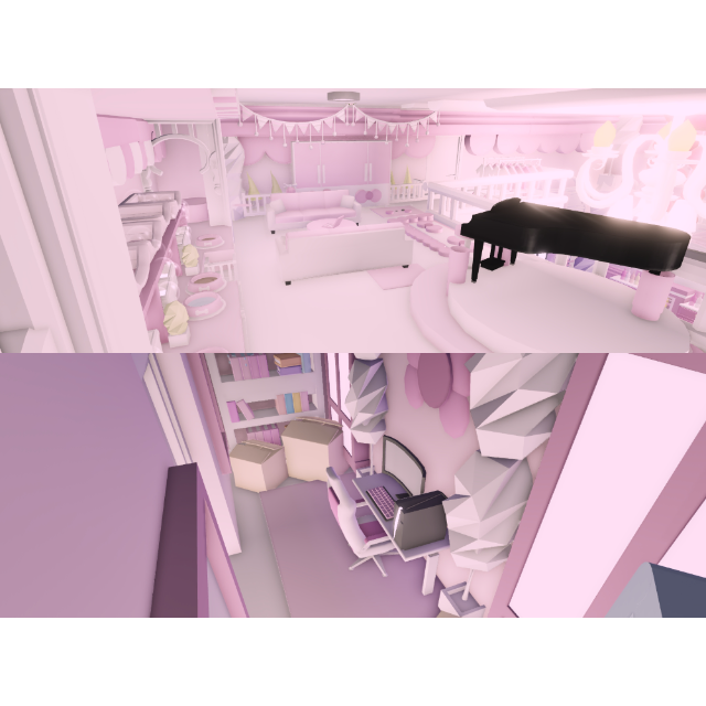 Adopt me cutecore huge pink mansion house glitch build - Roblox Game ...