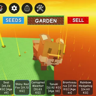 huge red fox grow a garden