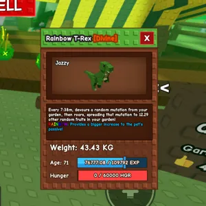 huge rainbow t rex grow a garden