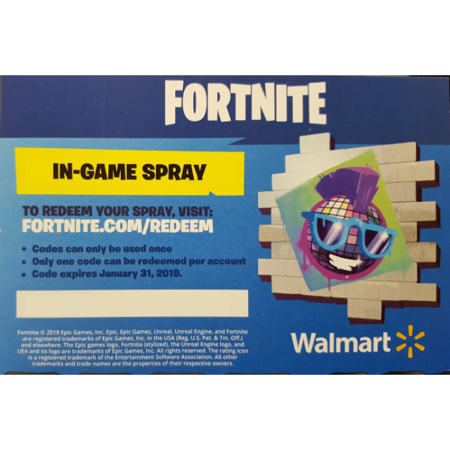 Walmart Spray Fortnite Code Fortnite Exclusive Walmart Spray Auto Delivery 5 Otros Gameflip