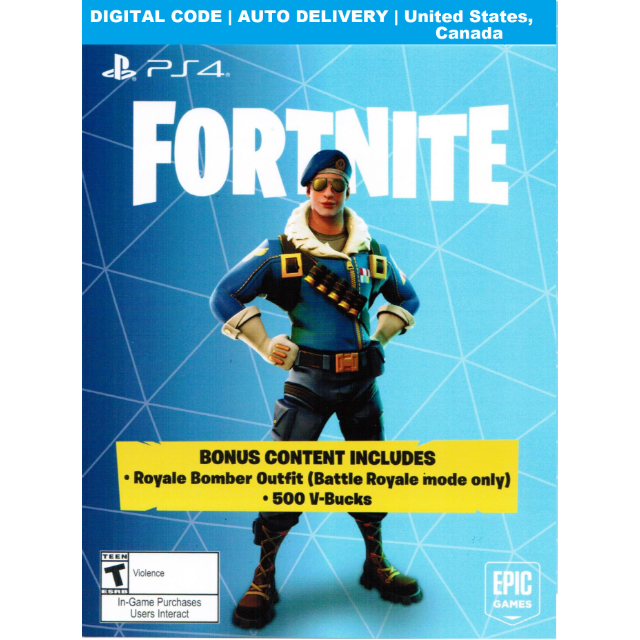 V Bucks Ps4 Fortnite Bundle Royale Bomber Fortnite Royale Bomber